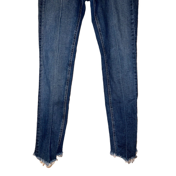 RAG & BONE Jeans Women's Size 25 Blue MANSON High Rise Ankle Raw Hem Skinny Jean - Picture 3 of 7